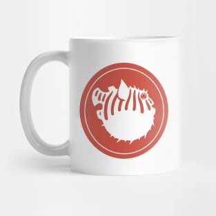 Pufferfish, stylized art of a cool creature for fish lovers with red ink Mug